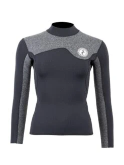 Two Bare Feet Womens Aspect Fleece Lined Zipless Thermal 2.5mm Superstretch Wetsuit Top & Hotpants Set (Black/Grey) -Glider Wetsuit Store wswyss 0 1