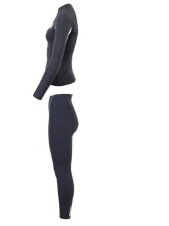 Two Bare Feet Womens Aspect Fleece Lined Zipless Thermal 2.5mm Superstretch Wetsuit Top & Pants Set (Black/Grey/Grey) -Glider Wetsuit Store wurbqt x