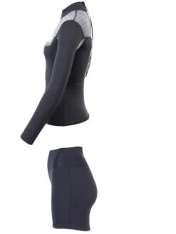 Two Bare Feet Womens Aspect Back Zip 2.5mm Wetsuit Jacket & Hotpants Set (Black/Grey Stripes) 13 Two Bare Feet Womens Aspect Back Zip 2.5mm Wetsuit Jacket & Hotpants Set (Black/Grey Stripes) -Glider Wetsuit Store wv52my w