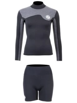 Two Bare Feet Womens Aspect Back Zip 2.5mm Wetsuit Jacket & Hotpants Set (Black/Grey Stripes) 11 Two Bare Feet Womens Aspect Back Zip 2.5mm Wetsuit Jacket & Hotpants Set (Black/Grey Stripes) -Glider Wetsuit Store wv52mz 2