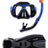 X-Dive Silicone Mask Dry Top Snorkel & F70 Fins 3pc Set (Blue / Black) -Glider Wetsuit Store x dive silicone mask dry top snorkel f70 fins 3pc set blue black